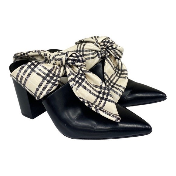 Self-Portrait Black and Cream Mules - Picture 3 of 14